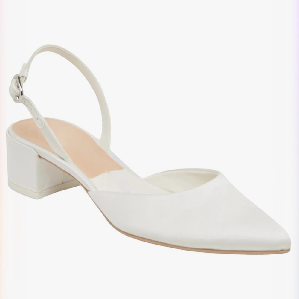 Elegant White Slingback Women's Shoes